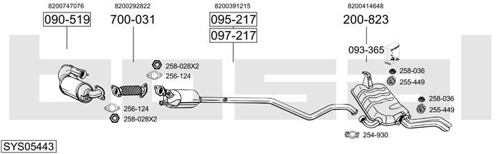 Bosal SYS05443 Exhaust system SYS05443