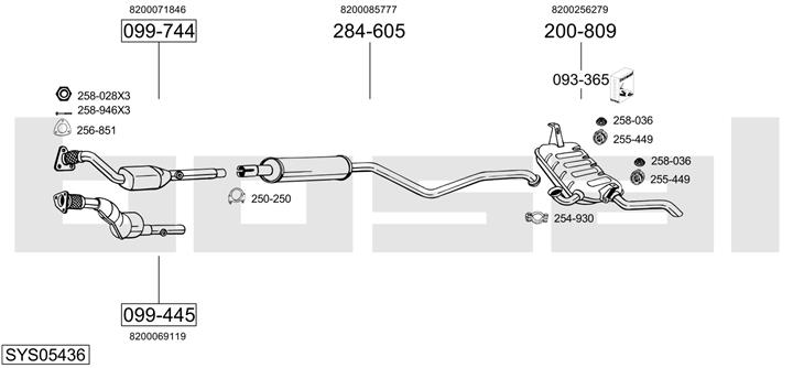 Bosal SYS05436 Exhaust system SYS05436