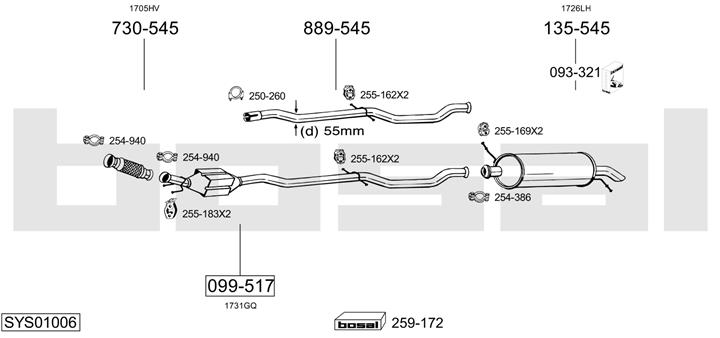 Bosal SYS01006 Exhaust system SYS01006
