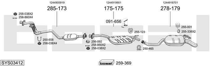 Bosal SYS03412 Exhaust system SYS03412