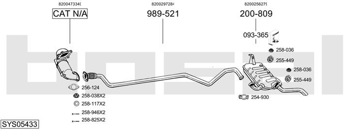 Bosal SYS05433 Exhaust system SYS05433