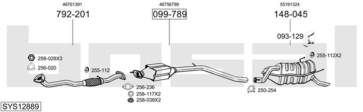 Bosal SYS12889 Exhaust system SYS12889