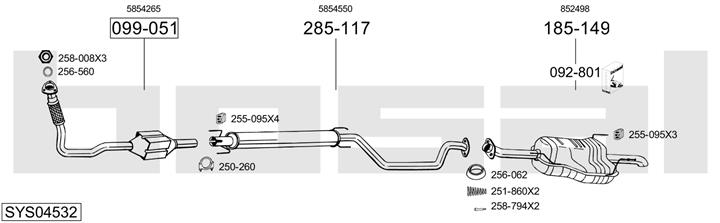 Bosal SYS04532 Exhaust system SYS04532