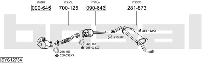 Bosal SYS12734 Exhaust system SYS12734