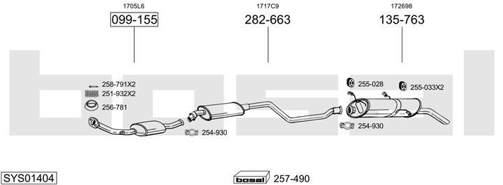 Bosal SYS01404 Exhaust system SYS01404
