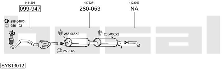 Bosal SYS13012 Exhaust system SYS13012