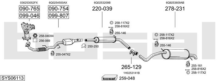 Bosal SYS06113 Exhaust system SYS06113