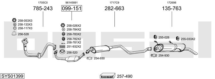 Bosal SYS01399 Exhaust system SYS01399
