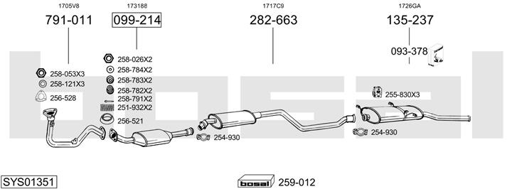 Bosal SYS01351 Exhaust system SYS01351
