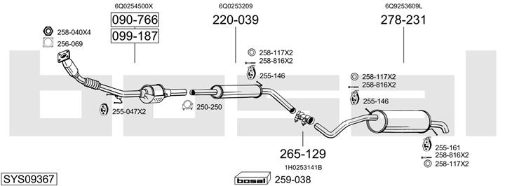 Bosal SYS09367 Exhaust system SYS09367
