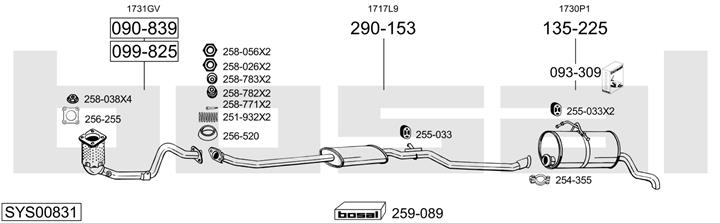 Bosal SYS00831 Exhaust system SYS00831