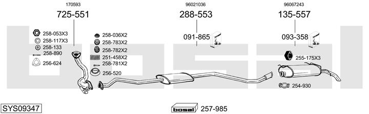 Bosal SYS09347 Exhaust system SYS09347