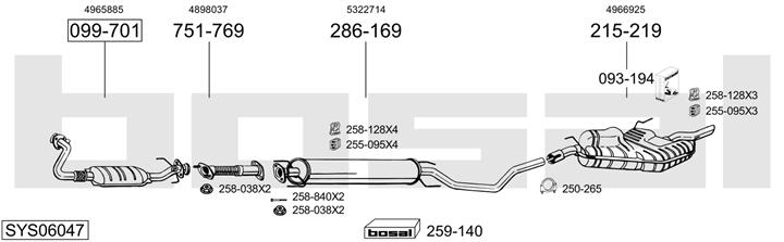 Bosal SYS06047 Exhaust system SYS06047