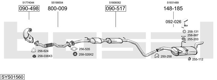 Bosal SYS01560 Exhaust system SYS01560