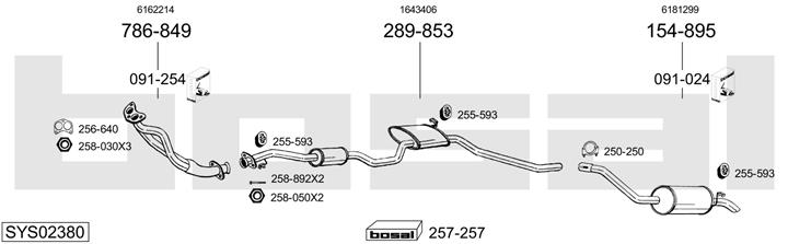 Bosal SYS02380 Exhaust system SYS02380