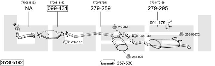 Bosal SYS05192 Exhaust system SYS05192