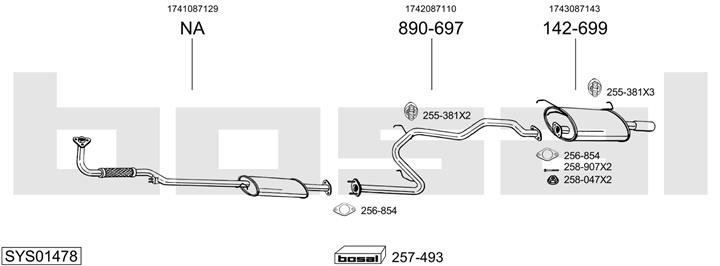Bosal SYS01478 Exhaust system SYS01478
