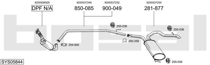 Bosal SYS05844 Exhaust system SYS05844