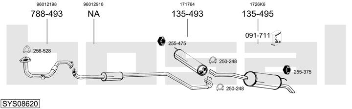 Bosal SYS08620 Exhaust system SYS08620