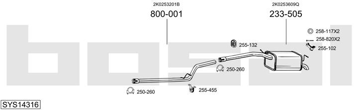 Bosal SYS14316 Exhaust system SYS14316