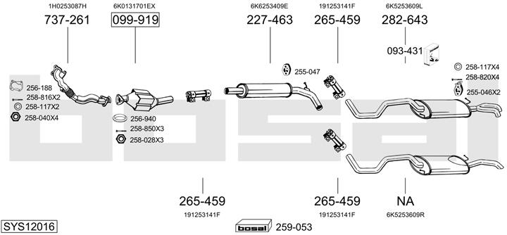 Bosal SYS12016 Exhaust system SYS12016