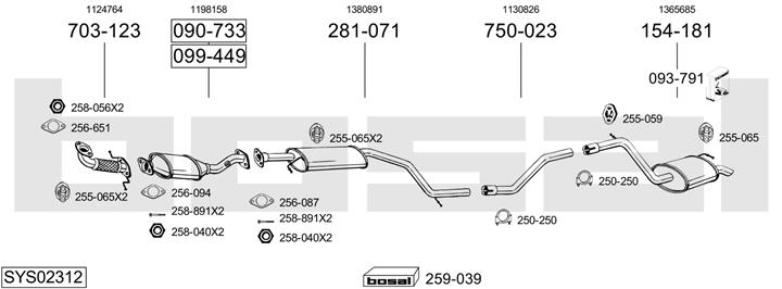 Bosal SYS02312 Exhaust system SYS02312