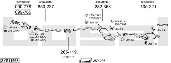 Bosal SYS11563 Exhaust system SYS11563