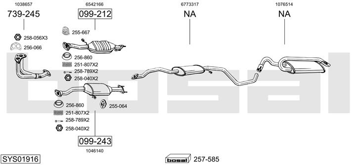 Bosal SYS01916 Exhaust system SYS01916