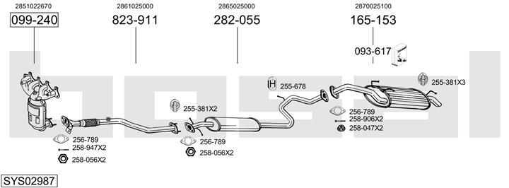 Bosal SYS02987 Exhaust system SYS02987