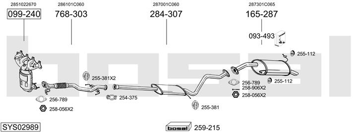 Bosal SYS02989 Exhaust system SYS02989