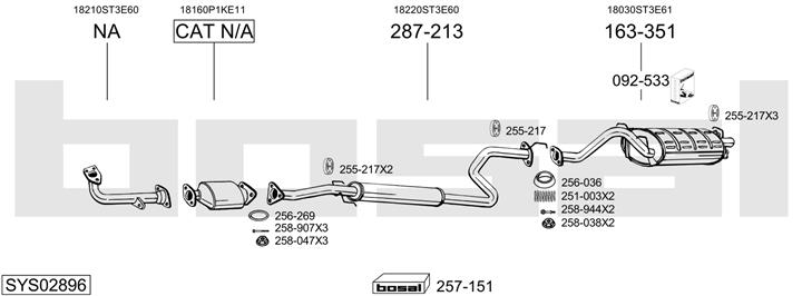 Bosal SYS02896 Exhaust system SYS02896