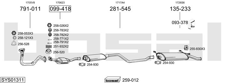 Bosal SYS01311 Exhaust system SYS01311