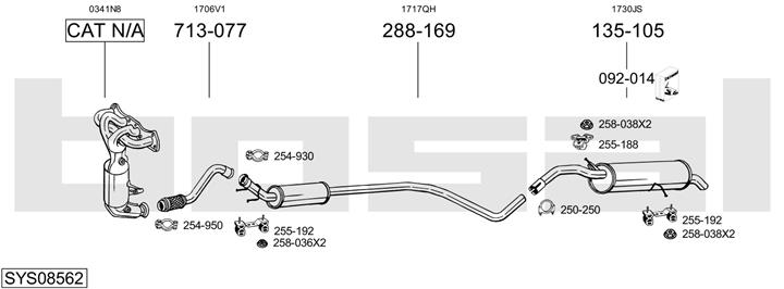 Bosal SYS08562 Exhaust system SYS08562