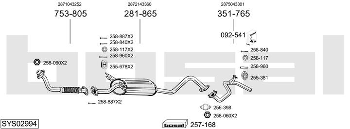 Bosal SYS02994 Exhaust system SYS02994