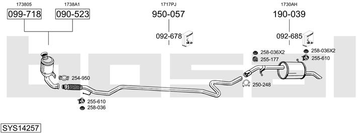 Bosal SYS14257 Exhaust system SYS14257