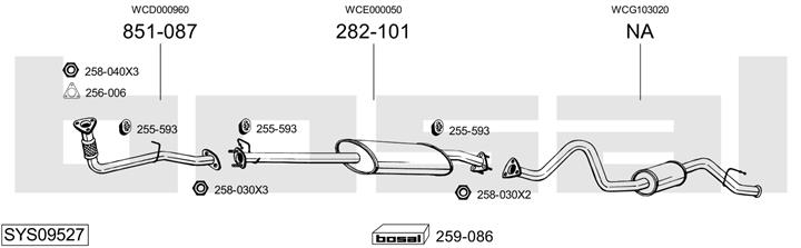 Bosal SYS09527 Exhaust system SYS09527