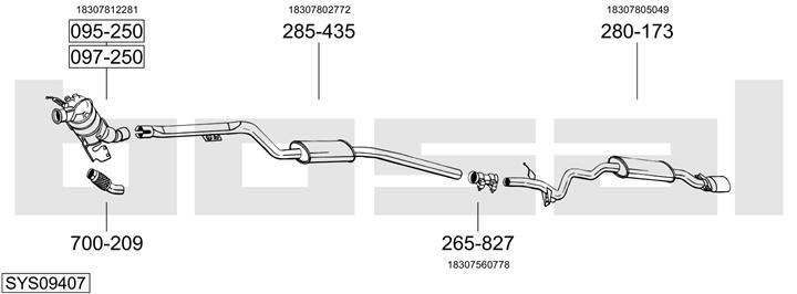 Bosal SYS09407 Exhaust system SYS09407