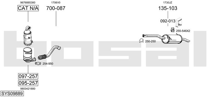 Bosal SYS09889 Exhaust system SYS09889