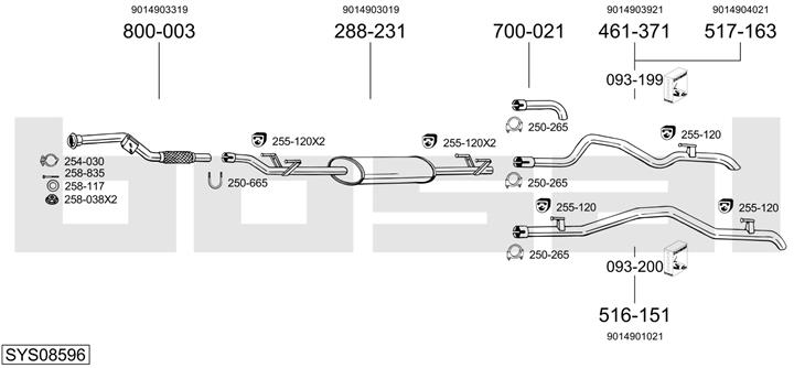 Bosal SYS08596 Exhaust system SYS08596