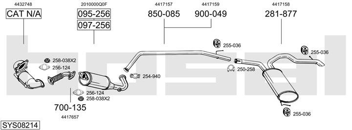 Bosal SYS08214 Exhaust system SYS08214