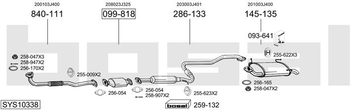 Bosal SYS10338 Exhaust system SYS10338