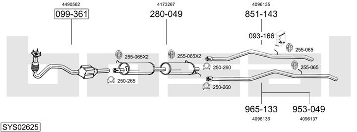 Bosal SYS02625 Exhaust system SYS02625