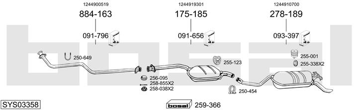 Bosal SYS03358 Exhaust system SYS03358
