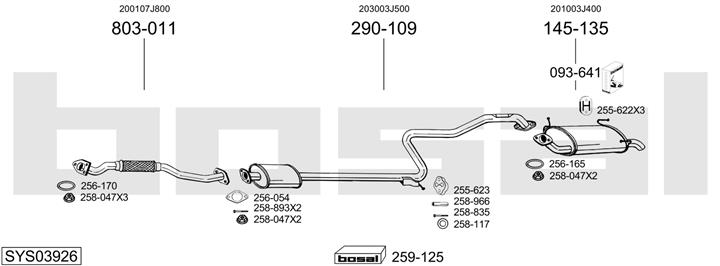 Bosal SYS03926 Exhaust system SYS03926