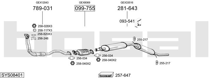 Bosal SYS08401 Exhaust system SYS08401