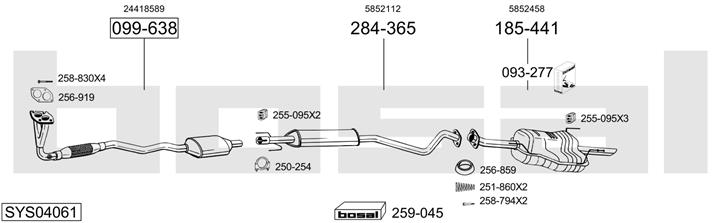 Bosal SYS04061 Exhaust system SYS04061