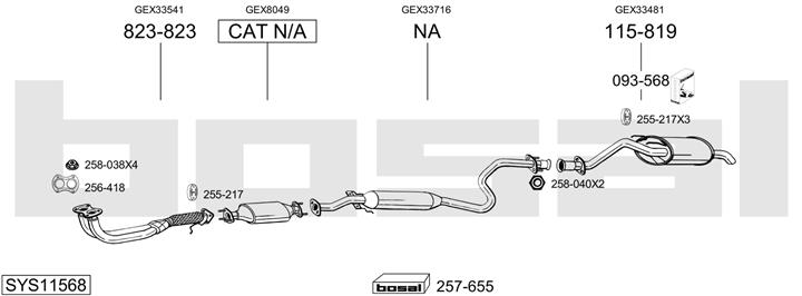 Bosal SYS11568 Exhaust system SYS11568