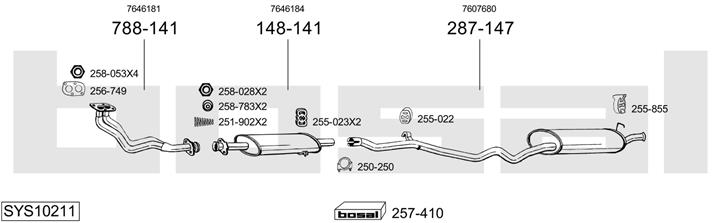 Bosal SYS10211 Exhaust system SYS10211