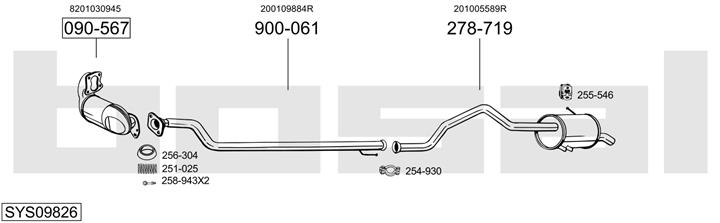 Bosal SYS09826 Exhaust system SYS09826