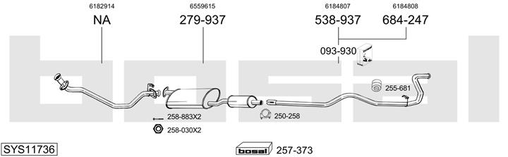 Bosal SYS11736 Exhaust system SYS11736